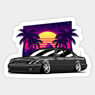 Black LS400 JDM Retro Sunset Sticker